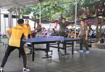 Olahraga bersama TNI-POLRI di kabupaten Trenggalek 
