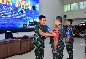 Kasal Laksamana TNI Muhammad Ali saat membuka manlap Armada Jaya Ke-41 