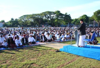 Shalat Idul Adha di lanud Sultan Hasanuddin Makassar 