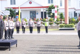Kapolres Tapanuli Selatan Pimpin Kenaikan Pangkat Puluhan Personel 