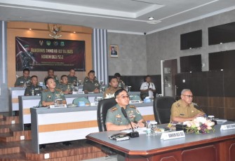 Danrem 063/SGJ Kolonel Inf Andi Asmara Dewa saat vidcon Rakornis TMMD ke 117, Selasa (4/7)