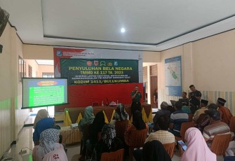 Wawasan kebangsaan dan bela negara di lokasi TMMD ke 117 Kodim 1411/BLK, Senin (17/7)