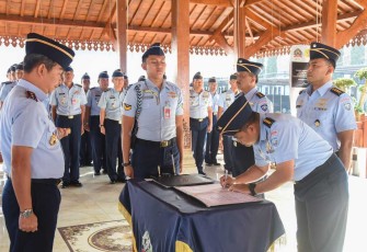 Dankoharmatau Marsda TNI Oki Yanuar saat Sertijab, Rabu (23/8)