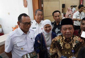 Deputi Kepala BPKP RI bidang PPKD Raden Suharto saat memberikan keterangan pers, Rabu (20/9)