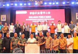 Bupati Labuhanbatu Tandatangani Deklarasi Pemilu Damai dan Pilkada Serentak 2024