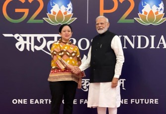 Puan Maharani bersama PM India Narendra Darmodardas Modi, Jum'at (13/10)
