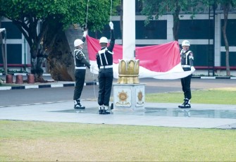 Upacara bendera 17-an prajurit Kostrad, Jakarta, Selasa (17/10)
