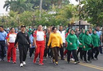 Olahraga bersama Panglima TNI di Kabupaten Madiun, Jum'at (20/10)
