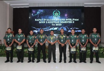 Rapat Evaluasi Bidang Intel/Pam Semester II TA 2023 Divif 2 Kostrad 