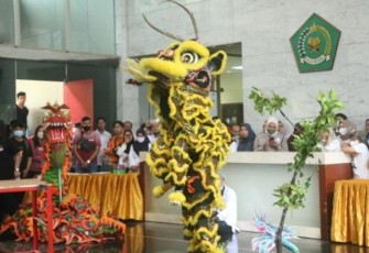 Lomba Barongsai di Kemenag, Senin (2/1/2023)