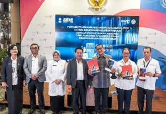Menparekraf Sandiaga Uno saat launching e-Library di Jakarta 