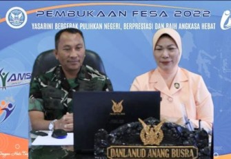 Danlanud Anang Busra Kolonel Pnb Bambang Sudewo saatengikuti pembukaan FESA secara virtual, Selasa (10/1)