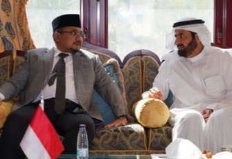 Menag Yaqut Cholil Qoumas bertemu dengan Menteri Haji dan Umrah Arab Saudi Tawfiq F Al Rabiah.