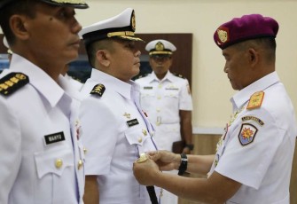 Danlantamal VI Makassar Brigjen TNI (Mar) Amir Kasman saat sertijab