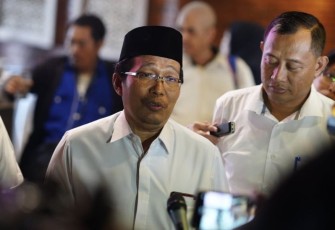 Direktur Pendidikan Diniyah dan Pondok Pesantren Waryono saat memberikan keterangan pers di Jakarta, Selasa (4/7)