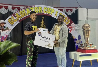 Yonif Raider 754/ENK Meraih Juara 2 Turnamen Bola Voli Gladiator Cup 1 Timika, Selasa (15/8)