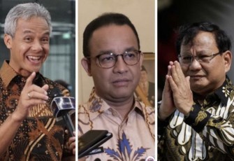 Ganjar Pranowo, Anies Baswedan, Prabowo Subianto 