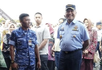 Kasau Marsekal TNI Fajar Prasetyo saat mengunjungi anjungan Muspusdirla, Jakarta, Rabu (27/9)