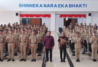 Kepala BSKDN Kemendagri Yusharto Huntoyungo saat mengisi kuliah umum di Kampus IPDN Regional Makassar, Sulsel, pada Sabtu, 9 September 2023. 