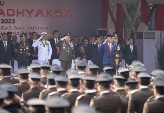 Panglima TNI Laksamana Yudo Margono saat Hadiri Upacara Hari Bhakti Adhyaksa ke-63