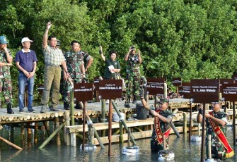 Panglima TNI saat Tinjau Gladi Bersih Penanaman Mangrove Nasional