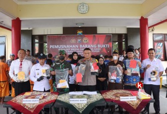 Polres Blitar Rilis Kasus Tindak Pidana dan Pelanggaran Lalu Lintas 