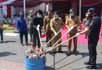 Pemusnahan Rokok Ilegal Tahun 2023