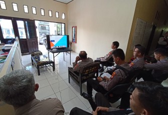 Personel Polres Lebong Zoom Meeting Belajar Fungsi Teknis Samapta
