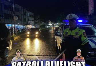 Cegah Kejahatan, Satlantas Polres Rejang Lebong Patroli Blue Light