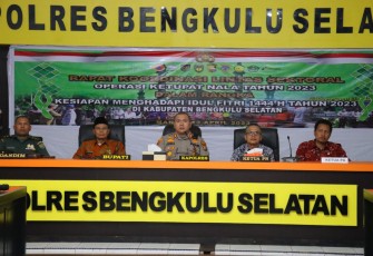 Jelang Idulfitri, Polres dan Pemkab Bengkulu Selatan Ikuti Rakor Lintas Sektoral 