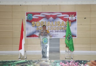 Kapolres Tapanuli Selatan (Tapsel), AKBP Imam Zamroni, SIK, MH, pada saat sosialisasi anti korupsi di Padang Lawas Utara (Paluta), Selasa (21/11/2023)
