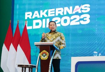 Bamsoet dalam Rakernas LDII Tahun 2023, di Jakarta, Selasa (7/11/23).