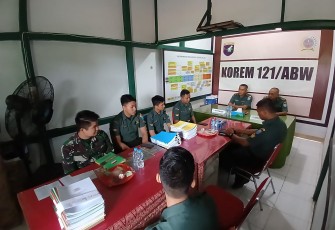 Korem 121/ABW Terima Tim Wasev Bidang Puanter dari Sterdam XII/TPR