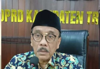 Ketua Banggar DPRD Kabupaten Trenggalek, Samsul Anam, saat di konfirmasi