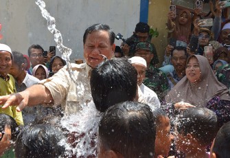 Menhan Prabowo saat Resmikan Sumber Titik Air di Pamekasan