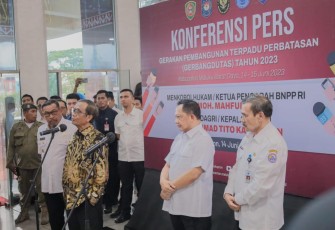 Danlantamal IX Bersama Forkopimda Ikuti Pengarahan Menkopolhukam dan Mendagri Tentang Pencanangan Gerbangdutas
