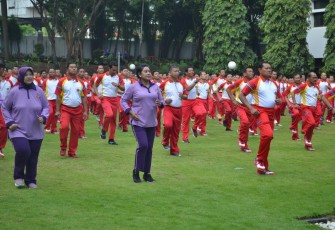Panglima TNI saat Olahraga Bersama di Bais TNI