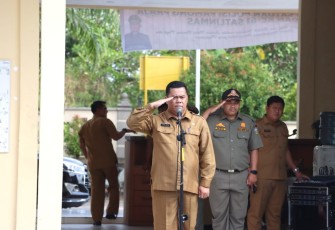 Sekda Bintan Sampaikan Pesan di HUT Satpol PP Ke 73 dan HUT Linmas Ke 61