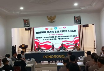 Danrem 081/DSJ Hadiri Silaturahmi Forkopimda dan Para Ketua Perguruan Silat di Ponorogo