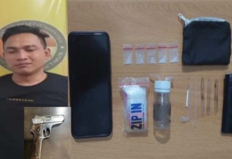 Tersangka dan barang bukti saat diamankan