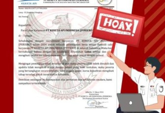Ilustrasi hoax Rekrutment KAI