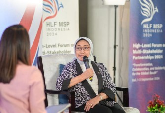 Indonesia menegaskan pentingnya kemitraan multipihak untuk mempercepat capaian Tujuan Pembangunan Berkelanjutan(TPB)/Sustainable Development Goals (TPB/SDGs) di Indonesia dan negara-negara berkembang lain. Hal itu disampaikan Deputi Bidang Kemaritiman dan Sumber Daya Alam Kementerian Perencanaan Pembangunan Nasional/Bappenas Vivi Yulaswati, Senin (2/9/2024) di Nusa Dua, Bali. (Foto: Bappenas)