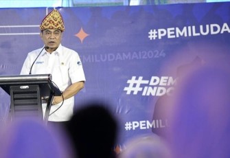 Menteri Budi Arie dalam Diskusi Demi Indonesia Cerdas Memilih di Kota Palembang, Sumatera Selatan, Senin (22/01/2024).