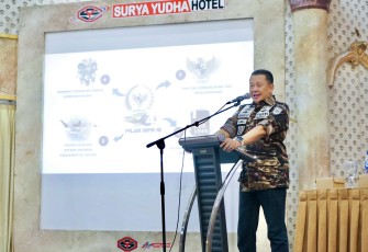  Ketua MPR RI sekaligus Wakil Ketua Umum Partai Golkar dan Wakil Ketua Umum FKPPI/Kepala Badan Bela Negara FKPPI Bambang Soesatyo dalam Sosialisasi Empat Pilar MPR RI hari ke-8 dalam kunjungannya ke Dapil-7 Jawa Tengah bersama Forum Komunikasi Putra Putri Purnawirawan dan Putra Putri TNI-POLRI (FKPPI) Kabupaten Banjarnegara Jawa Tengah, Kamis (25/1/24)