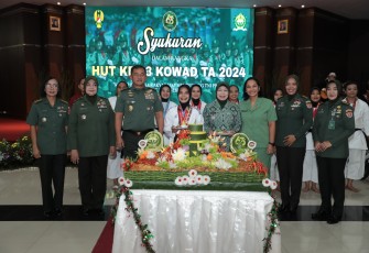 Kasad dalam peringatan Hari Ulang Tahun (HUT) ke-63 Kowad yang berlangsung di Graha Pusat Zeni Angkatan Darat (Pusziad), Jakarta, Senin (23/12/2024).
