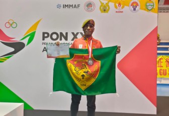 Pratu Daud Yonathan Silubun Prajurit Peraih Medali Perak Eksebisi IBCA MMA PON XXI 2024