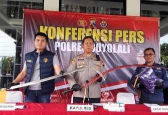Kapolres Boyolali, AKBP Muhammad Yoga Saat Melakukan Konferensi Pers 