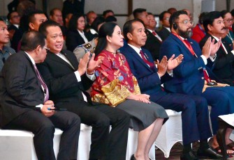 Bamsoet saat menghadiri pembukaan IPPP 2024, di Jakarta, Kamis (25/7/24).
