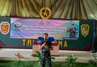 Yonif 330 Tri Dharma bekerjasama dengan Direktorat Jenderal Pajak (DJP) Kantor Pelayanan Pajak (KPP) Majalaya menggelar Sosialisasi Tata Cara Pengisian Laporan Surat Pemberitahuan (SPT) tahunan yang dihadiri oleh Prajurit unsur Korum dan Persit Ranting 3 Yonif 330 bertempat di Aula Syarifudin Mayonif 330 Cicalengka, pada Jumat (8/3/24)