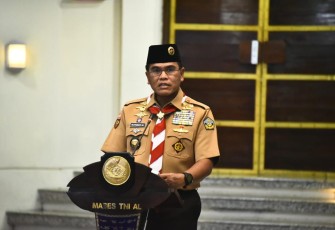 Kasal Laksamana TNI Dr. Muhammad Ali saat membuka Rapat Pimpinan (Rapim) Saka Bahari Nasional TA 2024 yang berlangsung selama 2 hari mulai tanggal 27 sampai dengan 28 Februari 2024 di Auditorium Denma Mabesal, Cilangkap, Jakarta Timur, Selasa (27/02).